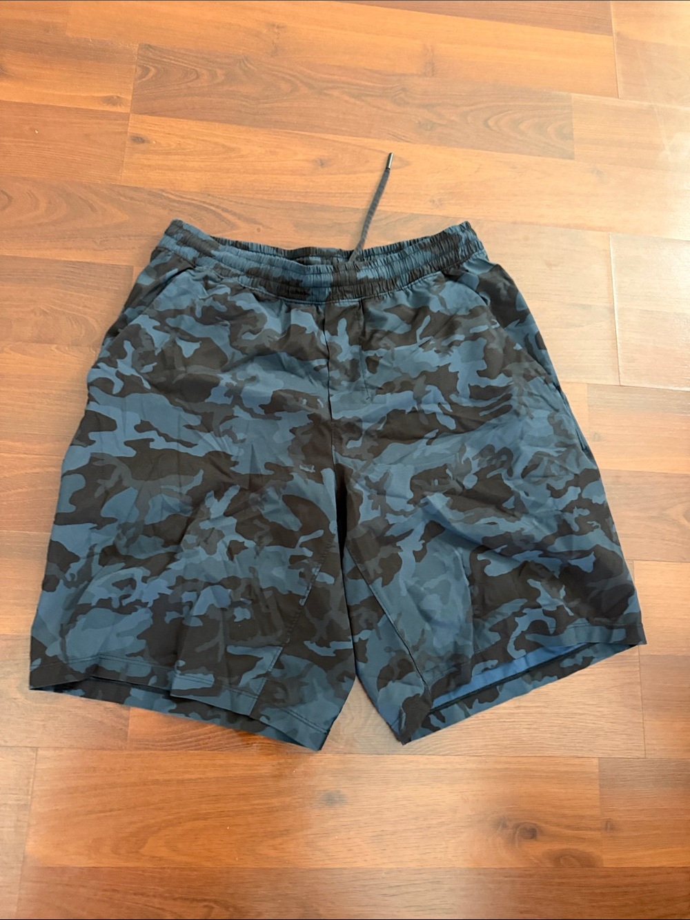 Men's Blue Camo Drawstring Shorts